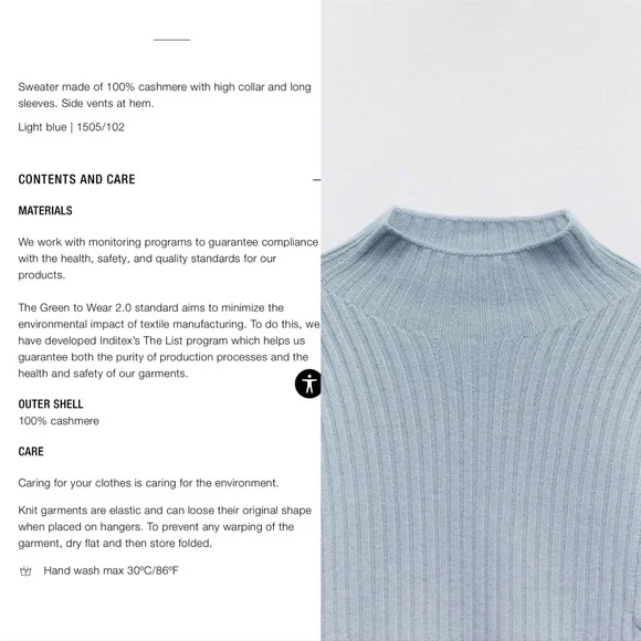 Zara high neck cashmere sweater - Picture 3 of 3